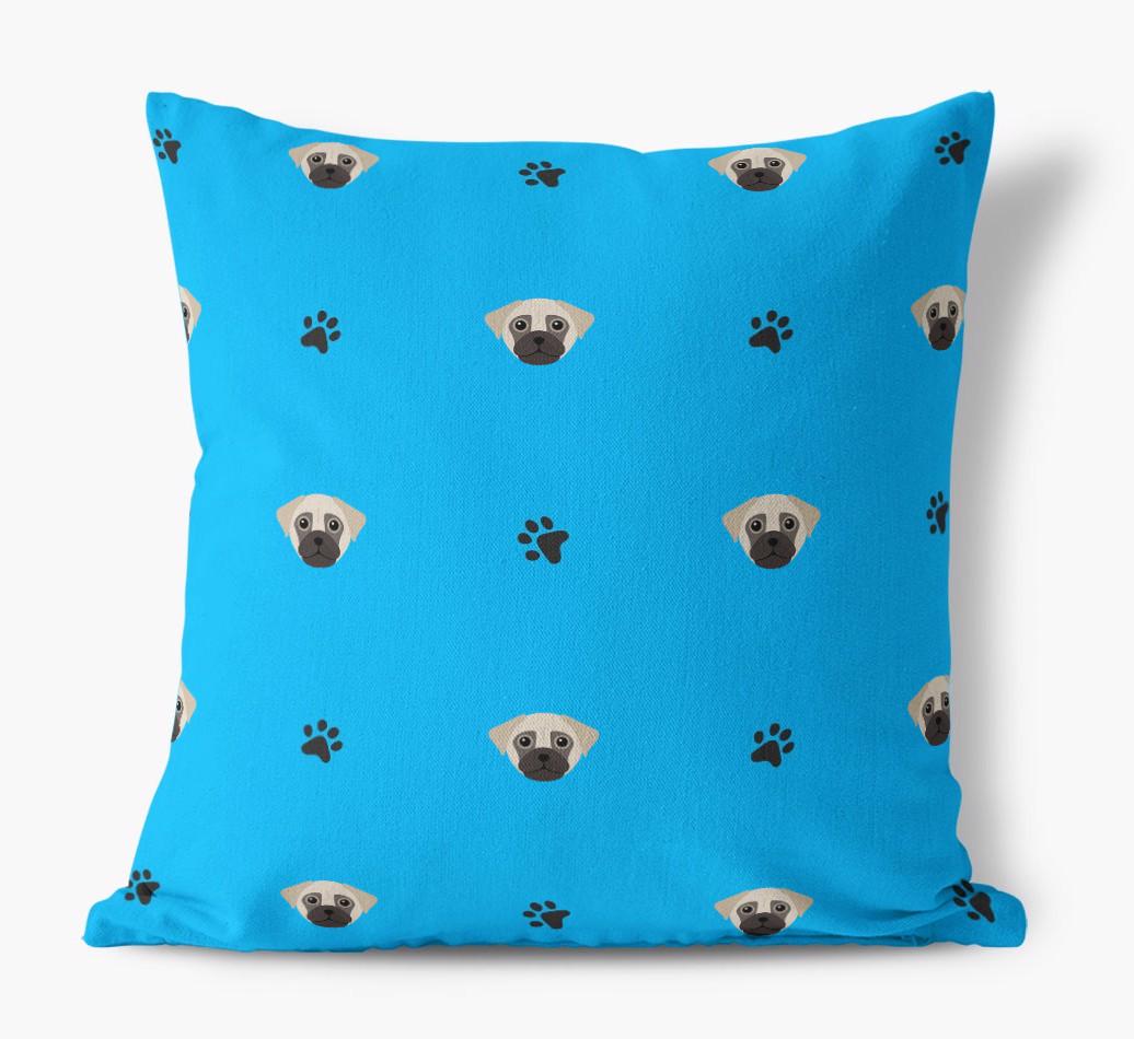 Paw Print Pattern: Personalized {breedFullName} Canvas Pillow