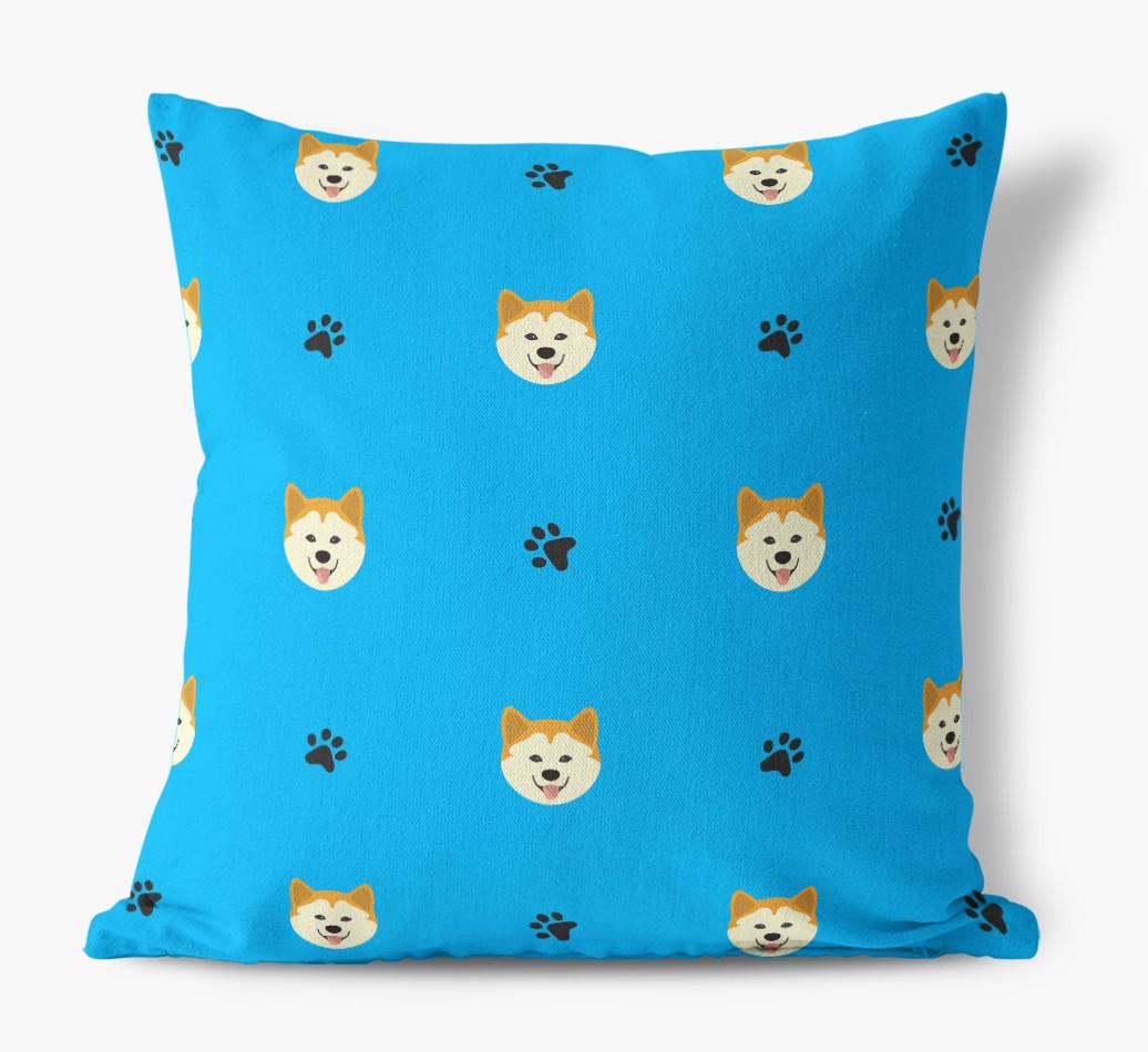 Paw Print Pattern: Personalized {breedFullName} Canvas Pillow