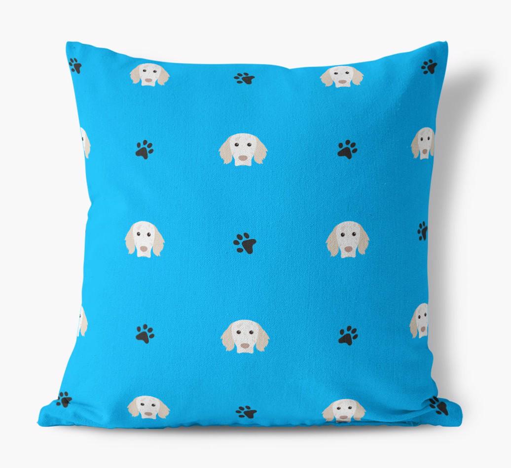 Paw Print Pattern: Personalized {breedFullName} Canvas Pillow