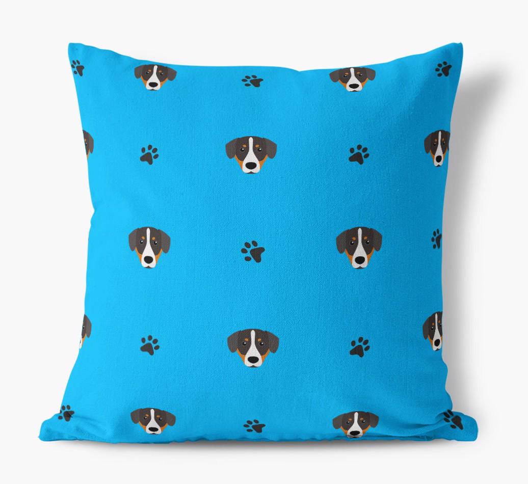 Paw Print Pattern: Personalized {breedFullName} Canvas Pillow