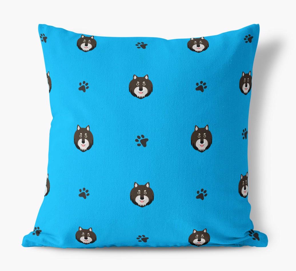 Paw Print Pattern: Personalized {breedFullName} Canvas Pillow