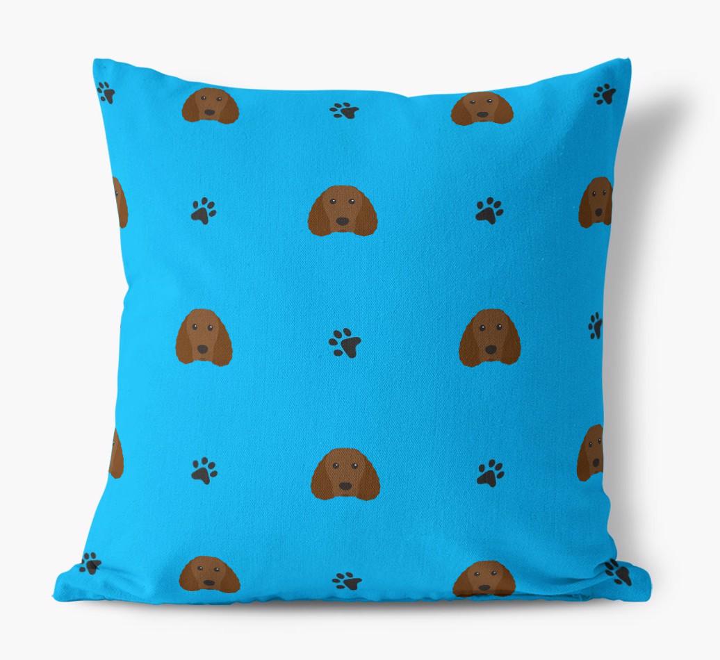 Paw Print Pattern: Personalized {breedFullName} Canvas Pillow