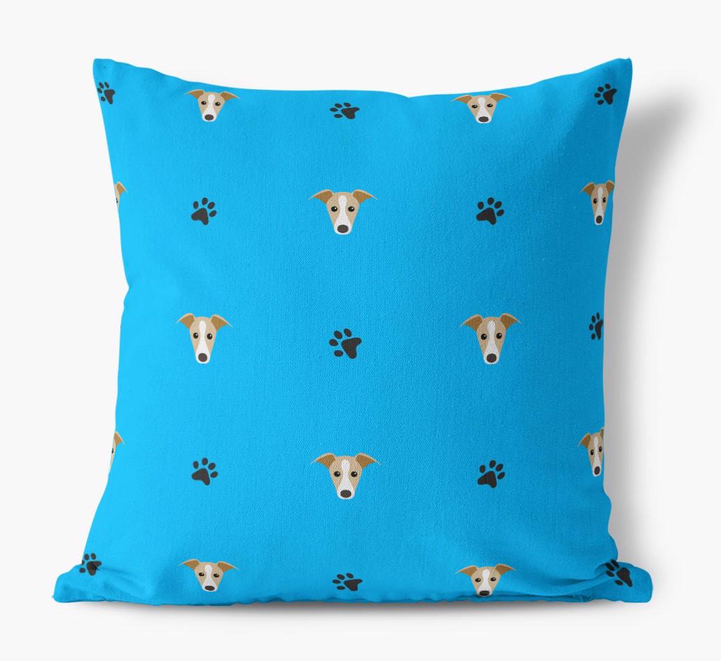 Paw Print Pattern: Personalized {breedFullName} Canvas Pillow