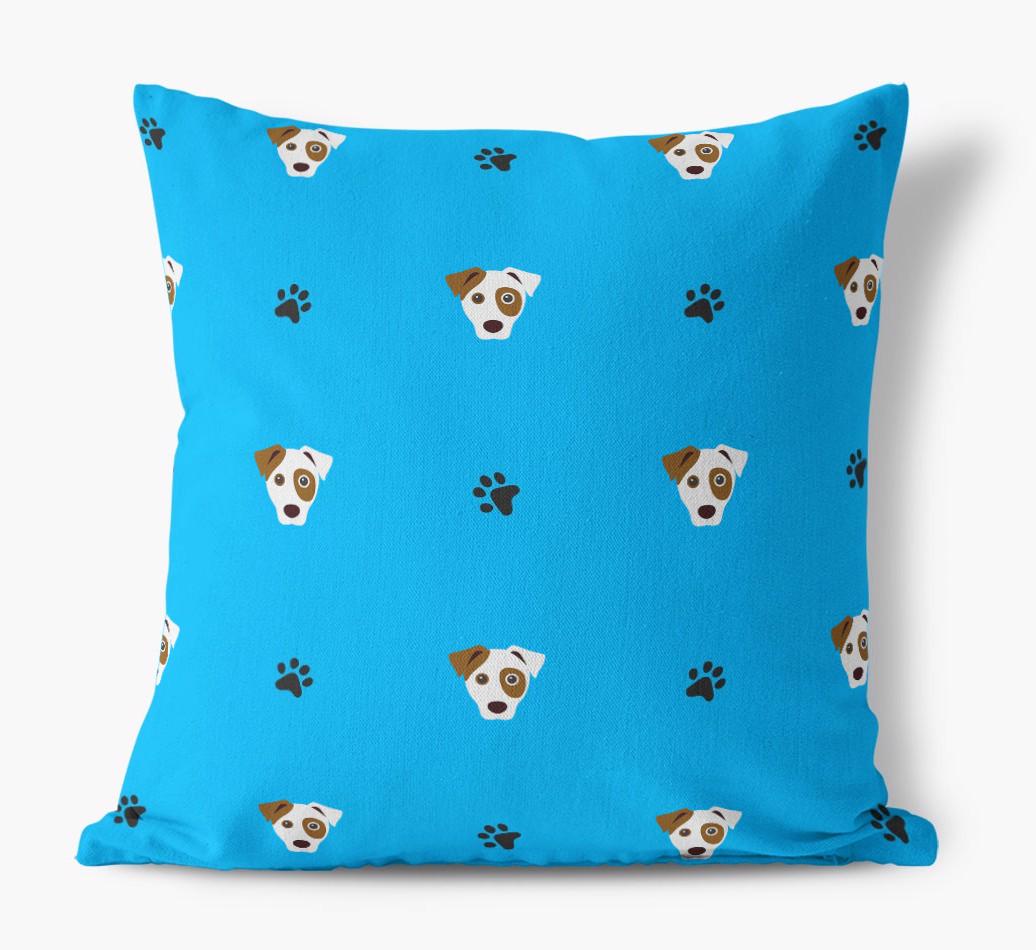 Paw Print Pattern: Personalised {breedFullName} Canvas Cushion