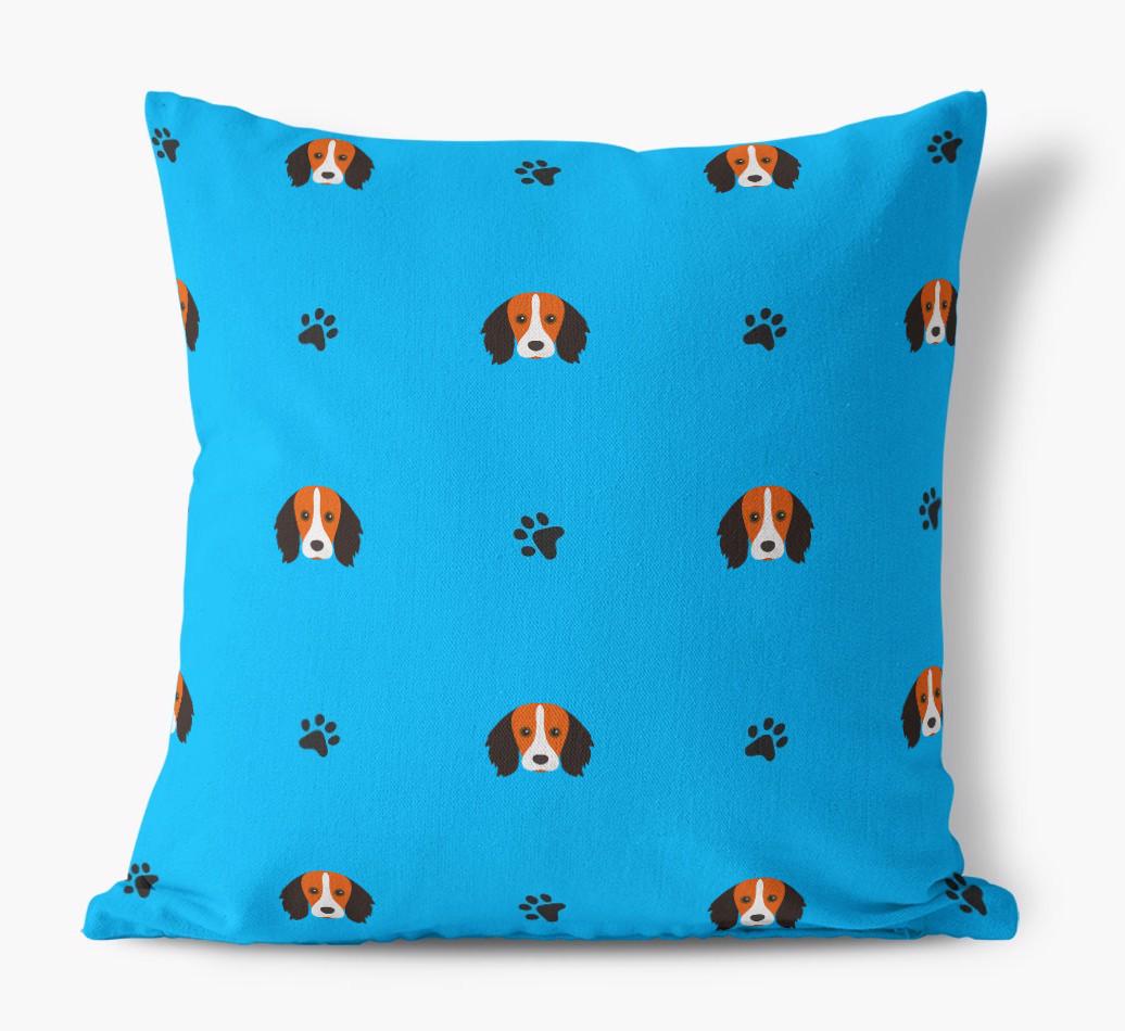 Paw Print Pattern: Personalized {breedFullName} Canvas Pillow