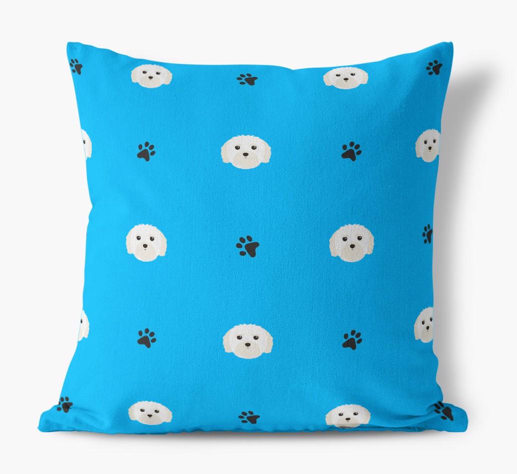Paw Print Pattern: Personalized {breedFullName} Canvas Pillow
