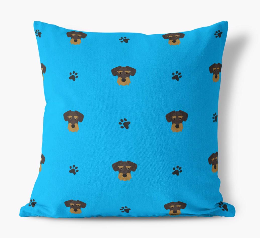 Paw Print Pattern: Personalized {breedFullName} Canvas Pillow