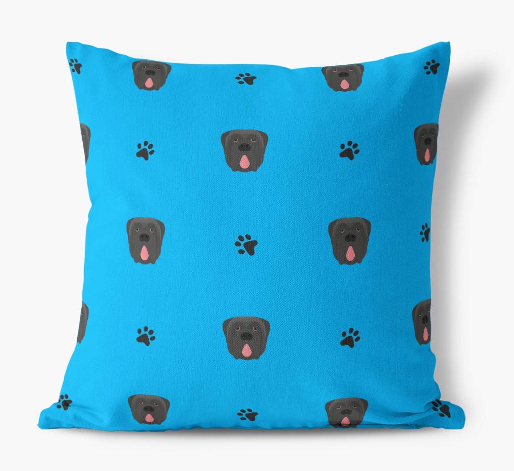 Paw Print Pattern: Personalized {breedFullName} Canvas Pillow
