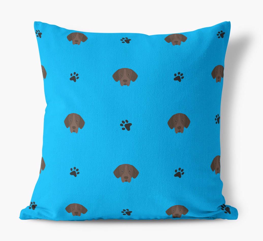 Paw Print Pattern: Personalized {breedFullName} Canvas Pillow