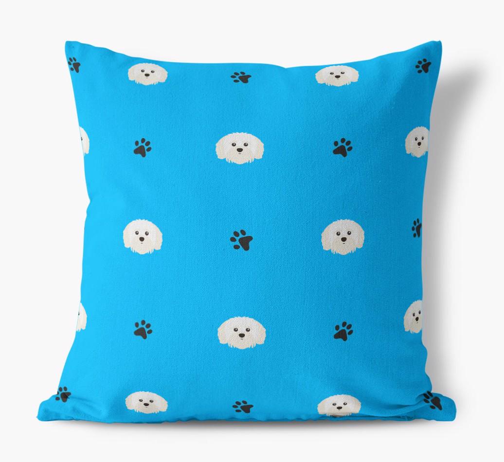 Paw Print Pattern: Personalized {breedFullName} Canvas Pillow
