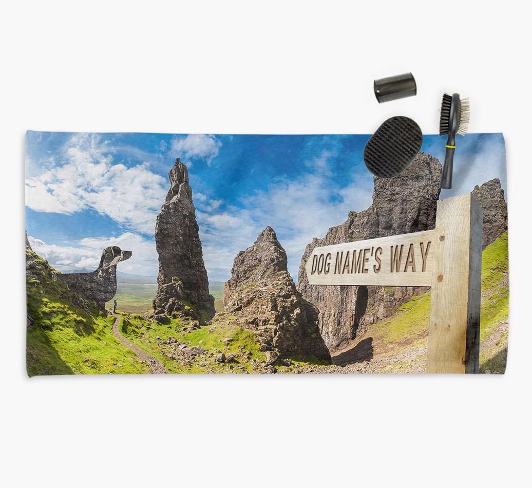'Hiking Trail' - Personalised {breedFullName} Towel