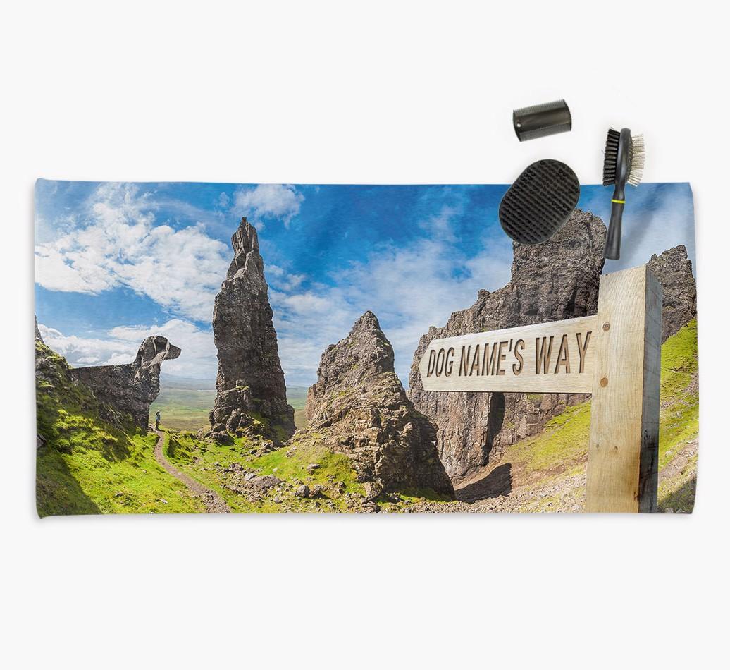 'Hiking Trail' - Personalised {breedFullName} Towel