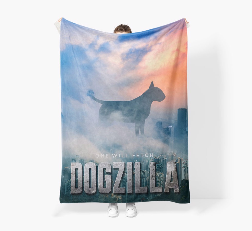 'Dogzilla' - Personalized {breedFullName} Blanket: Premium Sherpa Fleece