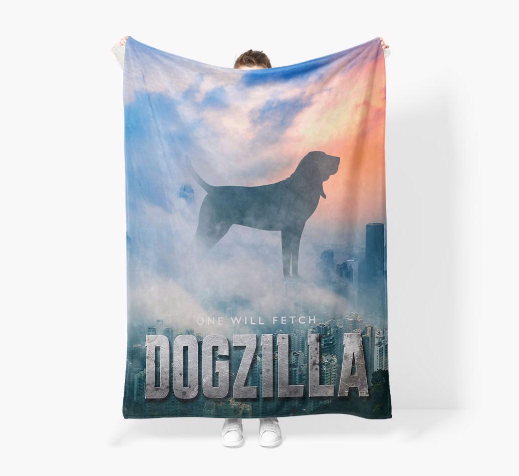 'Dogzilla' - Personalized {breedFullName} Blanket: Premium Sherpa Fleece