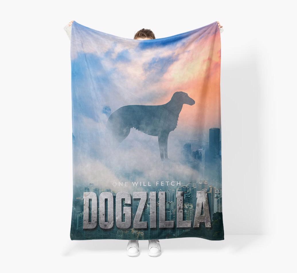 'Dogzilla' - Personalized {breedFullName} Blanket: Premium Sherpa Fleece