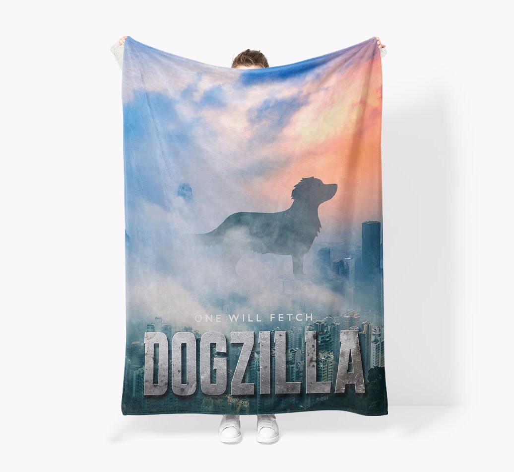 'Dogzilla' - Personalized {breedFullName} Blanket: Premium Sherpa Fleece