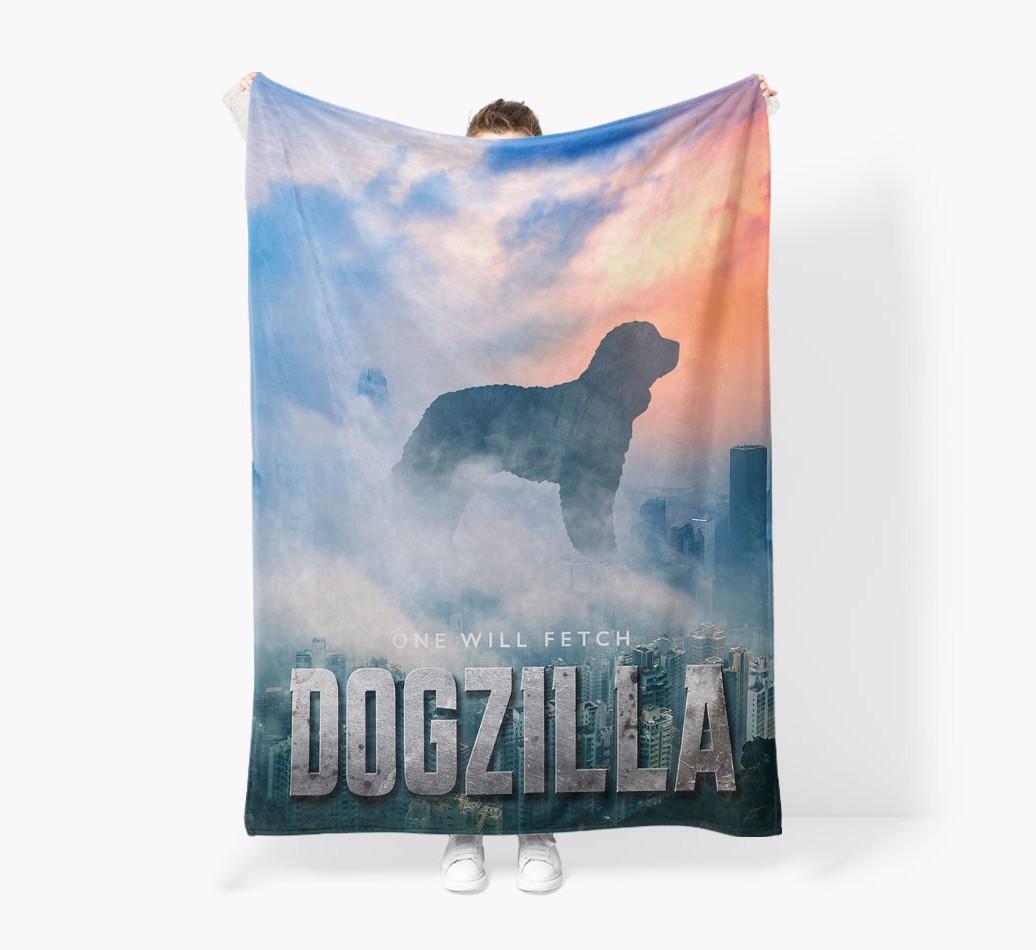 'Dogzilla' - Personalized {breedFullName} Blanket: Premium Sherpa Fleece