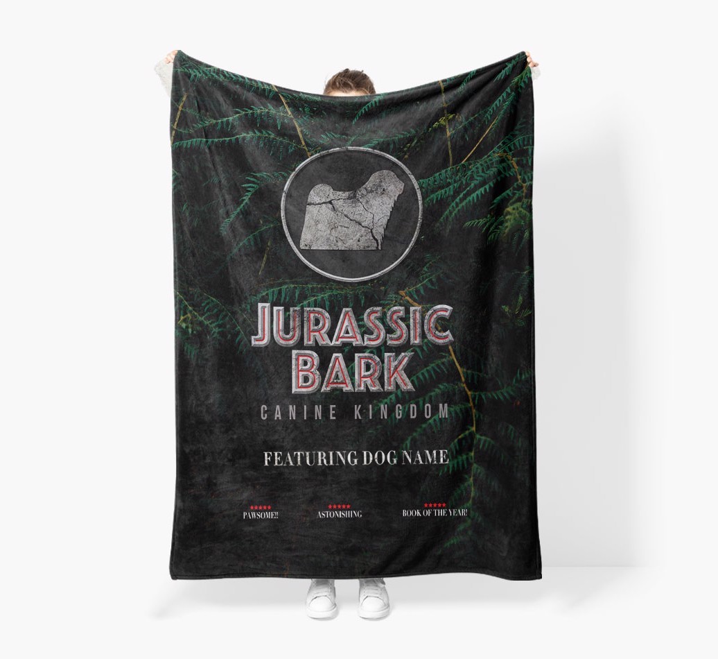 'Jurassicbark' - Personalised Snuggle Blanket with {breedFullName} Icon