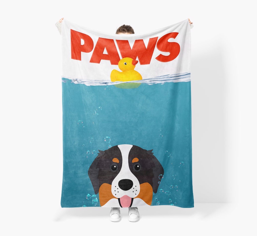 'Paws' - Personalized {breedFullName} Blanket: Premium Sherpa Fleece