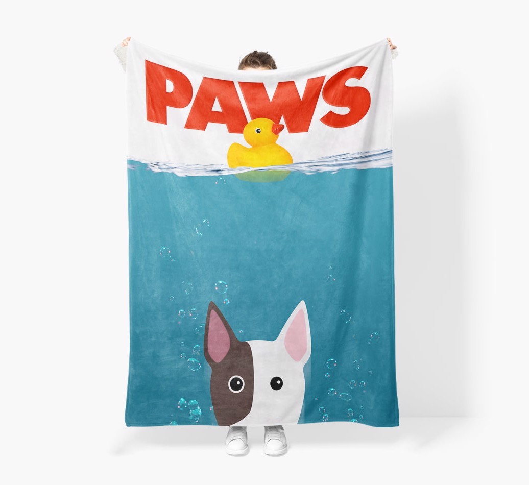 'Paws' - Personalized {breedFullName} Blanket: Premium Sherpa Fleece