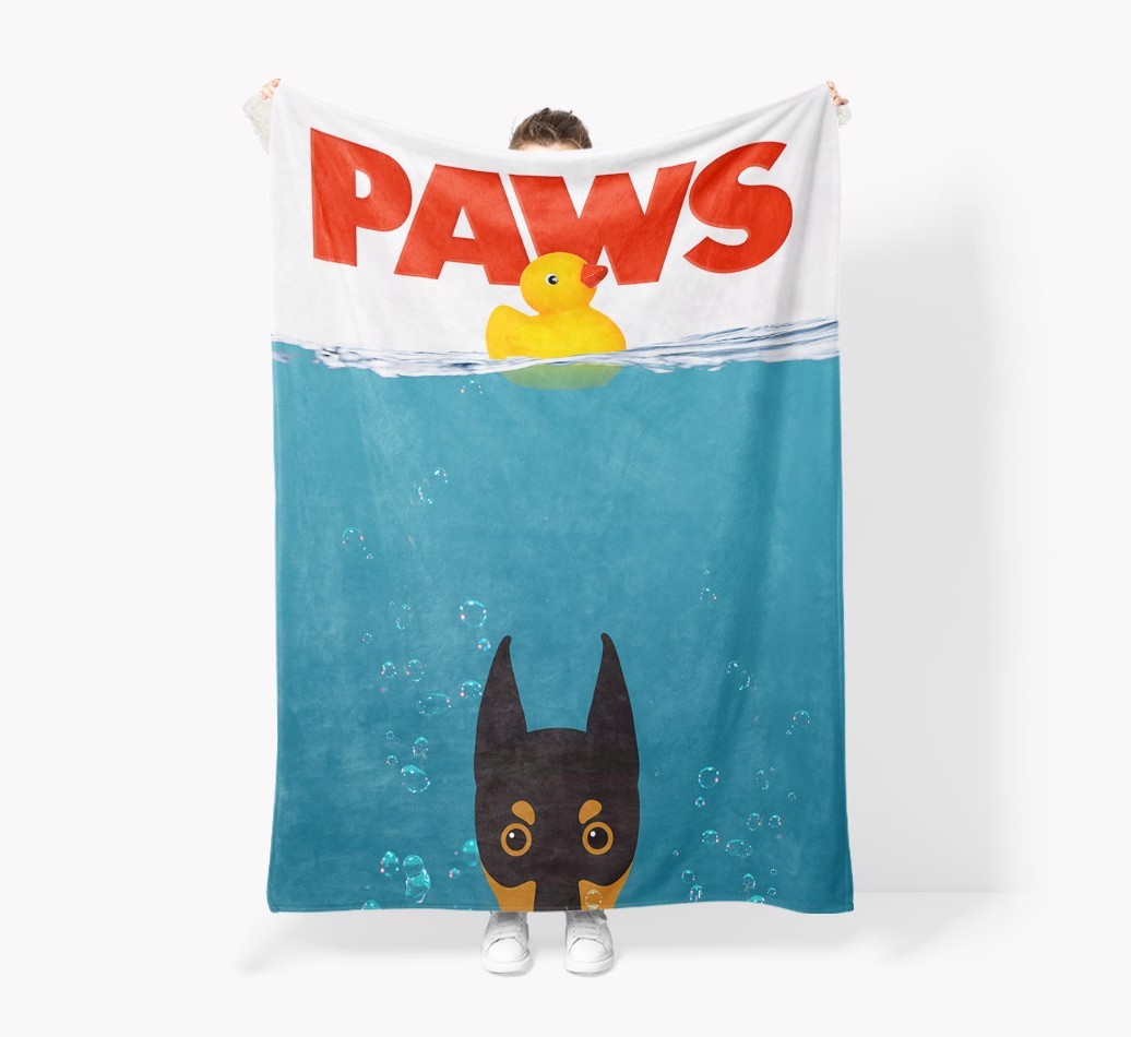 'Paws' - Personalized {breedFullName} Blanket: Premium Sherpa Fleece