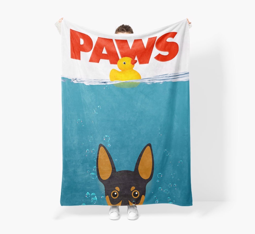 'Paws' - Personalized {breedFullName} Blanket: Premium Sherpa Fleece