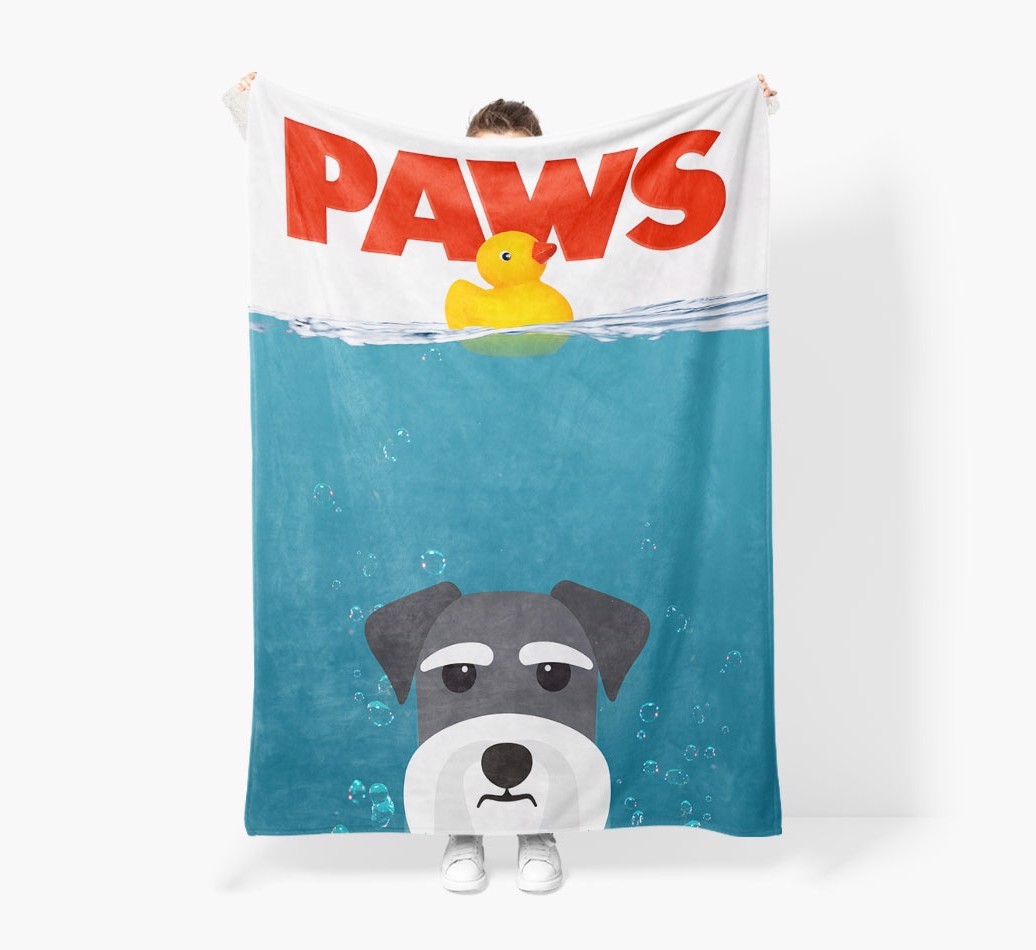 'Paws' - Personalized {breedFullName} Blanket: Premium Sherpa Fleece