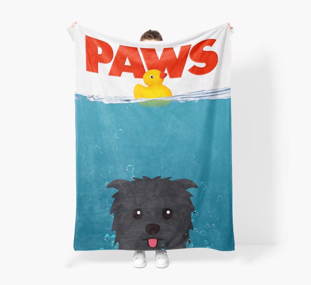 'Paws' - Personalized {breedFullName} Blanket: Premium Sherpa Fleece