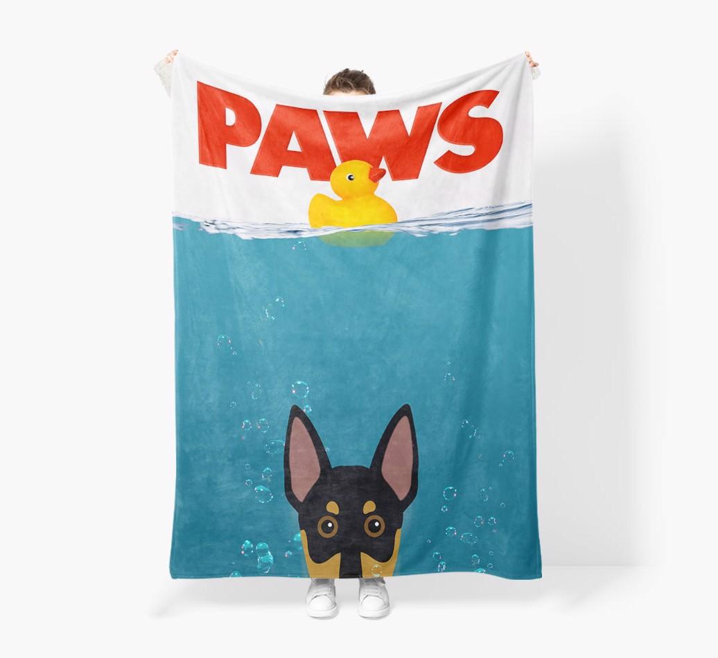 'Paws' - Personalized {breedFullName} Blanket: Premium Sherpa Fleece