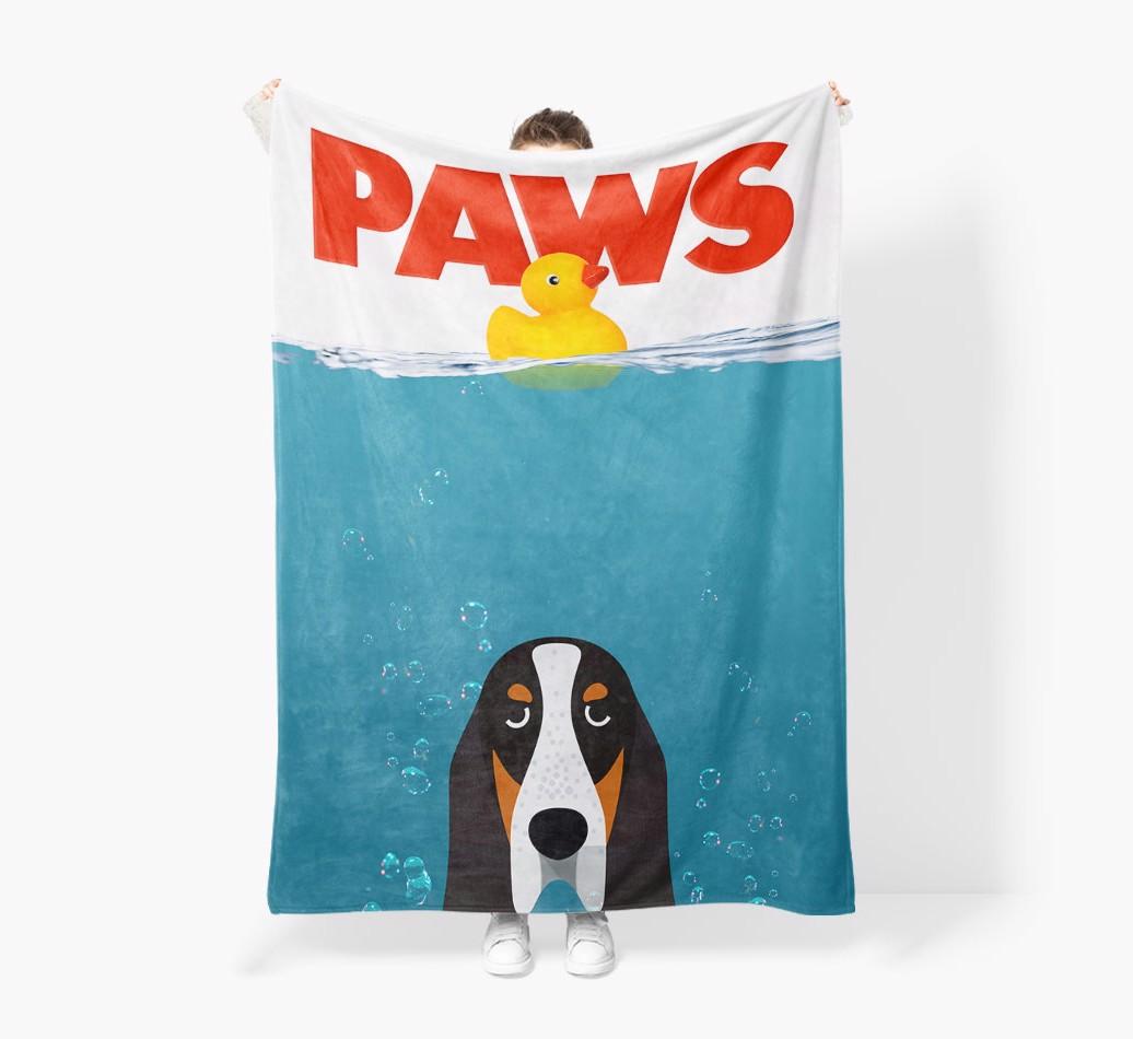 'Paws' - Personalized {breedFullName} Blanket: Premium Sherpa Fleece
