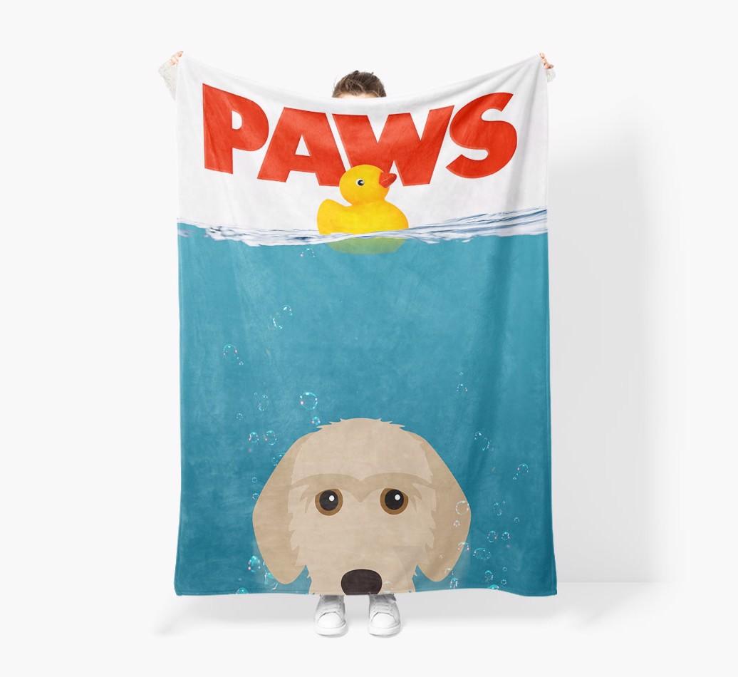 'Paws' - Personalized {breedFullName} Blanket: Premium Sherpa Fleece