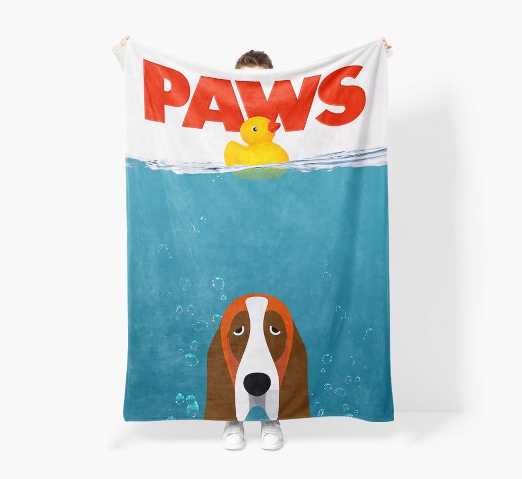 'Paws' - Personalized {breedFullName} Blanket: Premium Sherpa Fleece