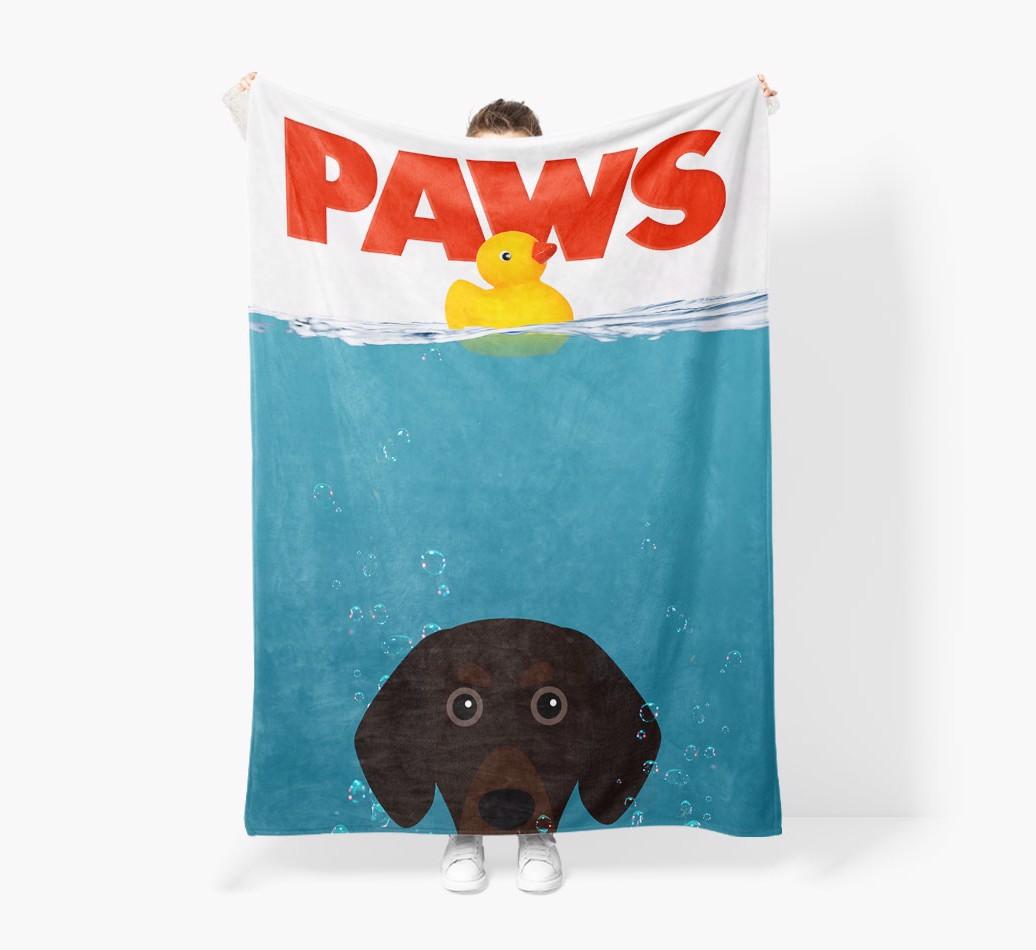 'Paws' - Personalized {breedFullName} Blanket: Premium Sherpa Fleece