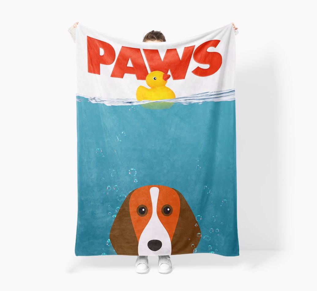 'Paws' - Personalized {breedFullName} Blanket: Premium Sherpa Fleece