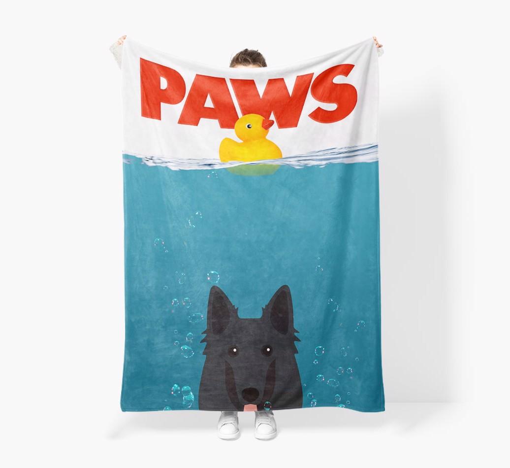 'Paws' - Personalized {breedFullName} Blanket: Premium Sherpa Fleece