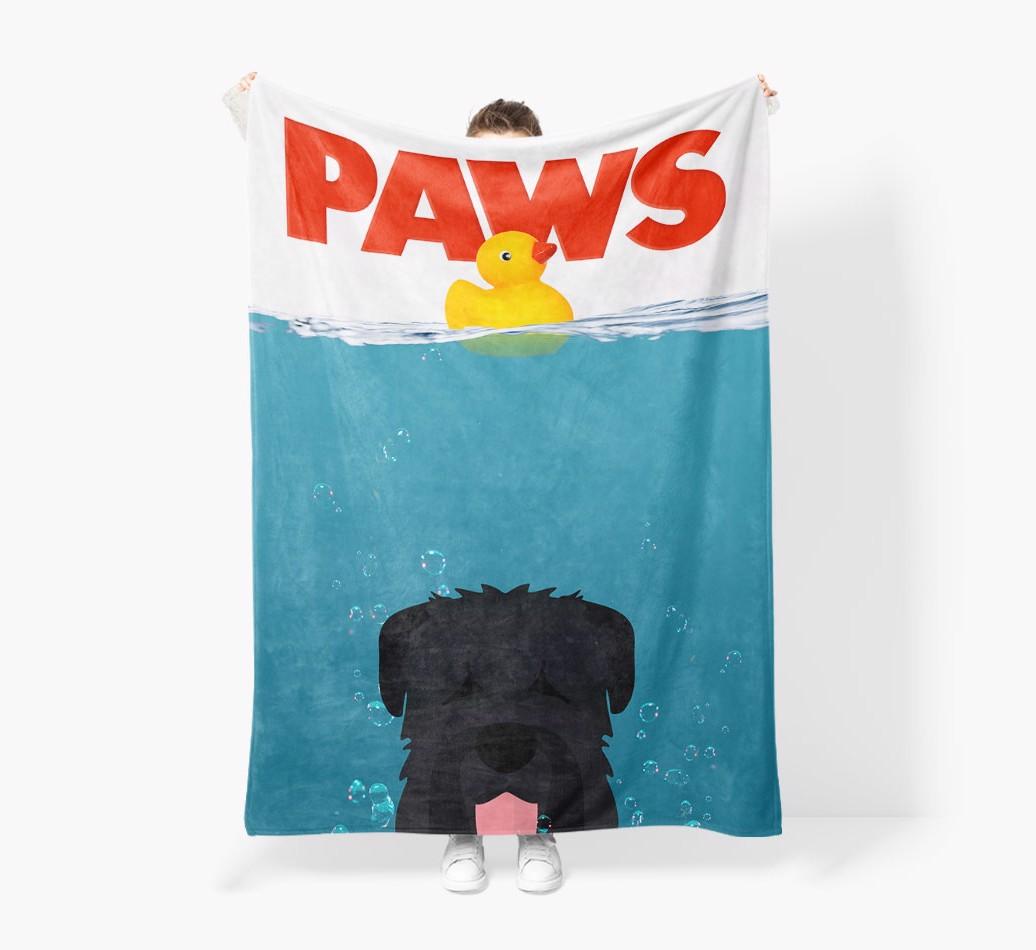 'Paws' - Personalized {breedFullName} Blanket: Premium Sherpa Fleece