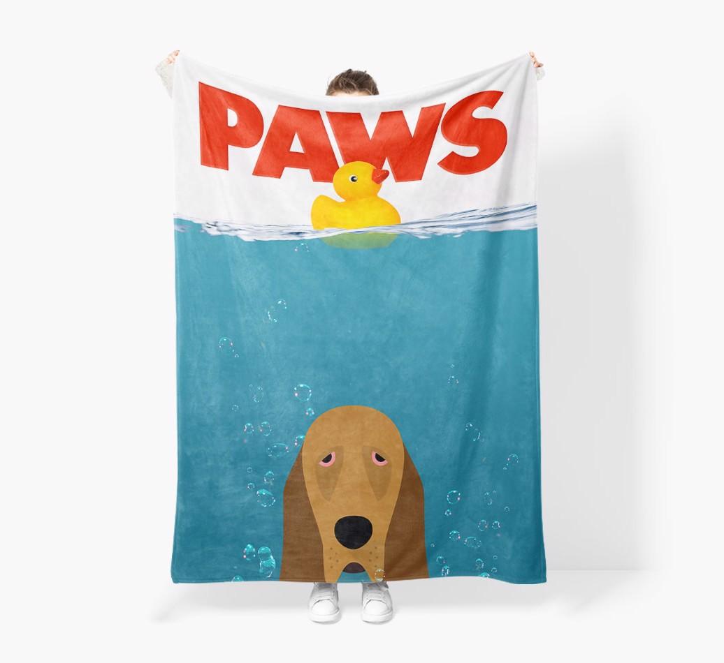 'Paws' - Personalized {breedFullName} Blanket: Premium Sherpa Fleece