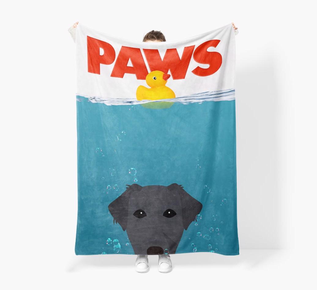 'Paws' - Personalized {breedFullName} Blanket: Premium Sherpa Fleece