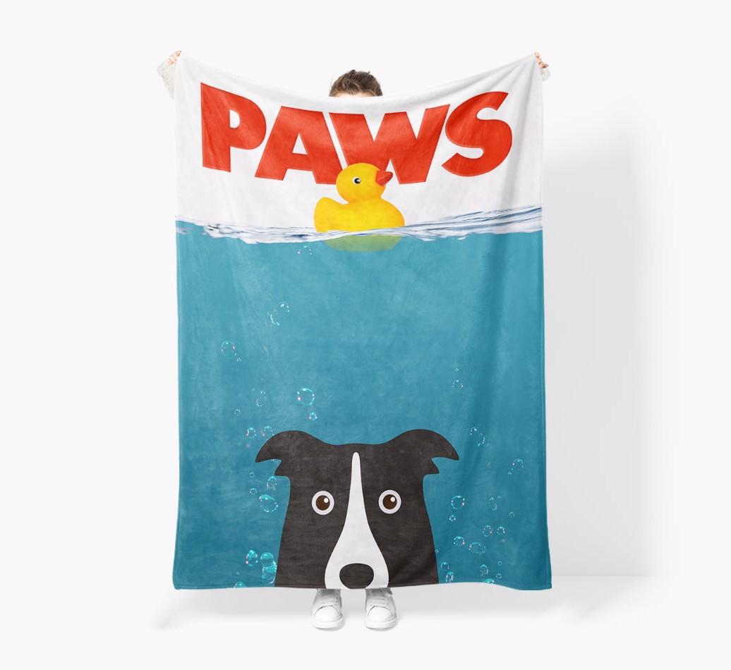 'Paws' - Personalized {breedFullName} Blanket: Premium Sherpa Fleece
