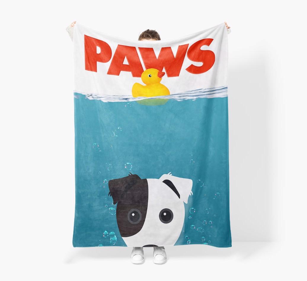 'Paws' - Personalized {breedFullName} Blanket: Premium Sherpa Fleece