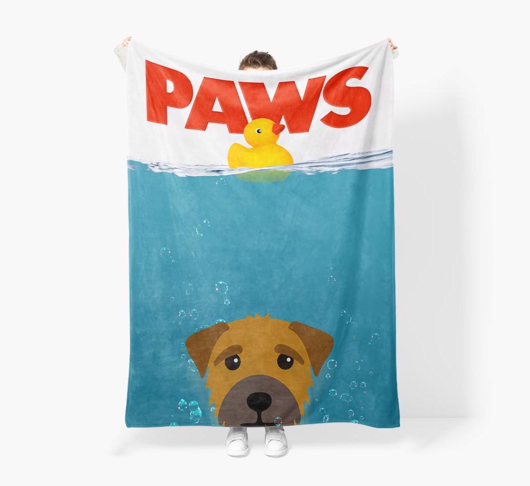 'Paws' - Personalized {breedFullName} Blanket: Premium Sherpa Fleece