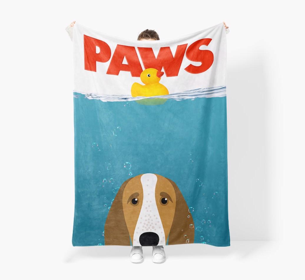'Paws' - Personalized {breedFullName} Blanket: Premium Sherpa Fleece