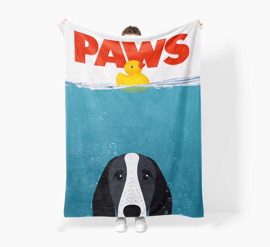 'Paws' - Personalized {breedFullName} Blanket: Premium Sherpa Fleece