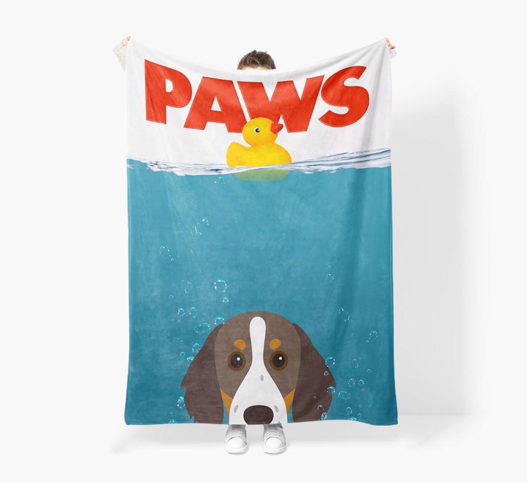 'Paws' - Personalized {breedFullName} Blanket: Premium Sherpa Fleece