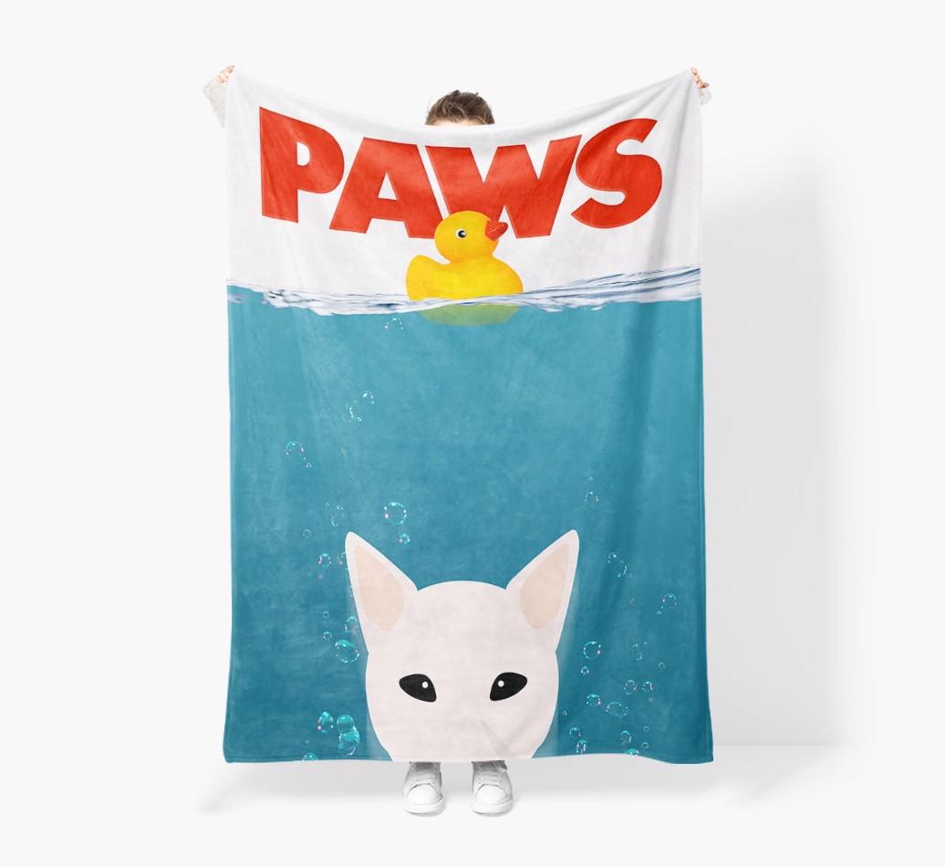 'Paws' - Personalized {breedFullName} Blanket: Premium Sherpa Fleece