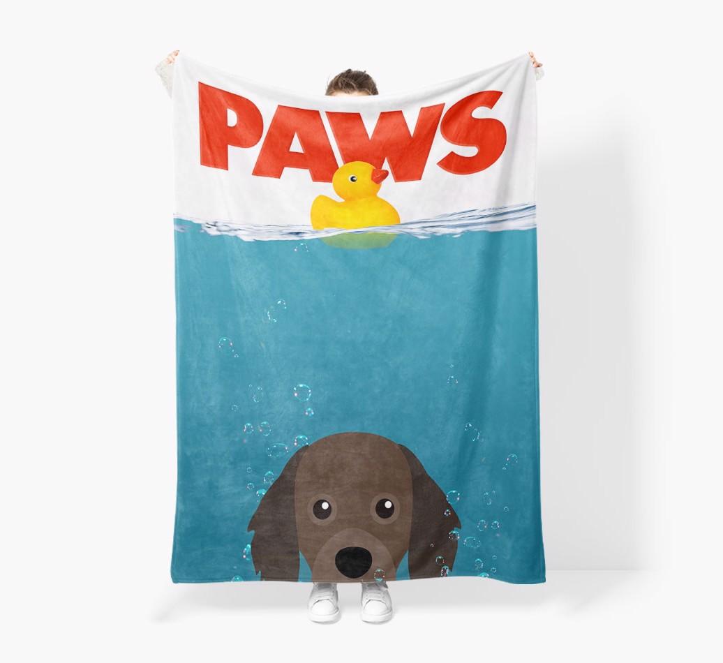 'Paws' - Personalized {breedFullName} Blanket: Premium Sherpa Fleece