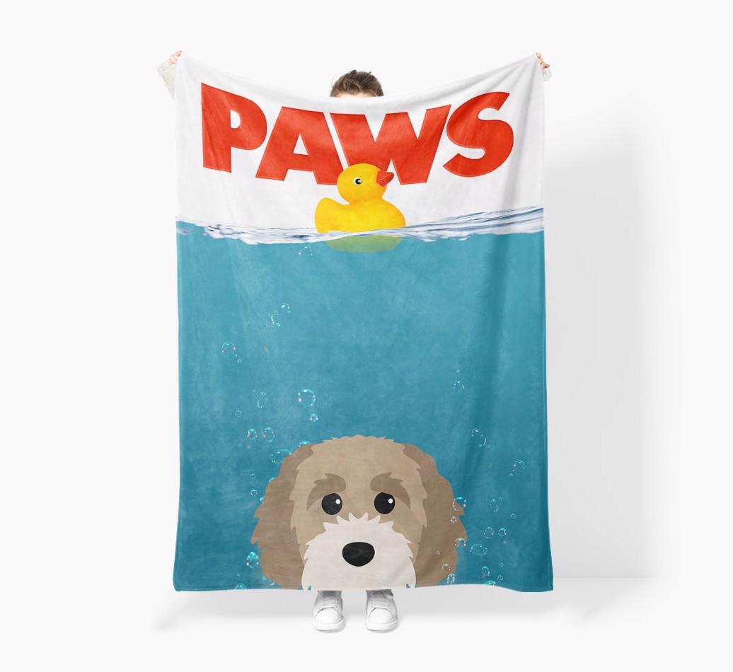 'Paws' - Personalized {breedFullName} Blanket: Premium Sherpa Fleece