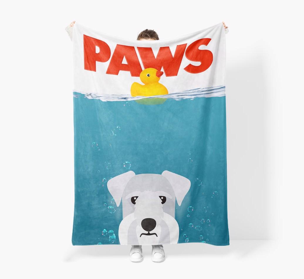 'Paws' - Personalized {breedFullName} Blanket: Premium Sherpa Fleece
