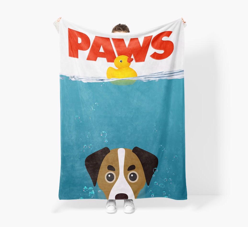 'Paws' - Personalized {breedFullName} Blanket: Premium Sherpa Fleece