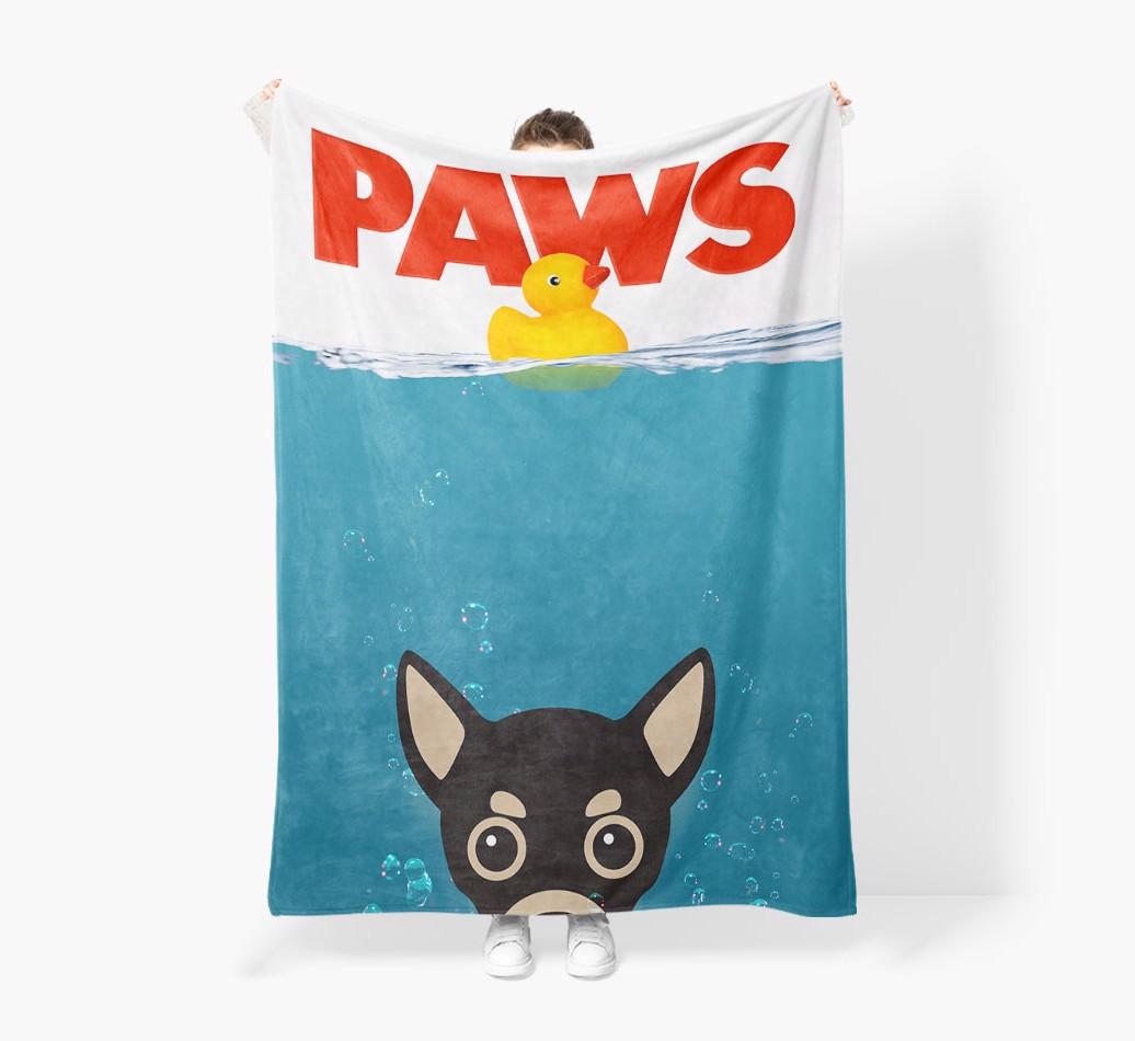 'Paws' - Personalized {breedFullName} Blanket: Premium Sherpa Fleece
